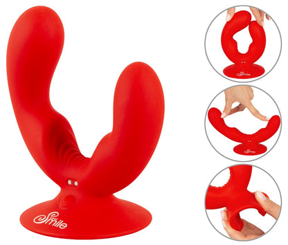 Sweet Smile Dual Vibrator geschwungen mit zwei Vibratoren, rot