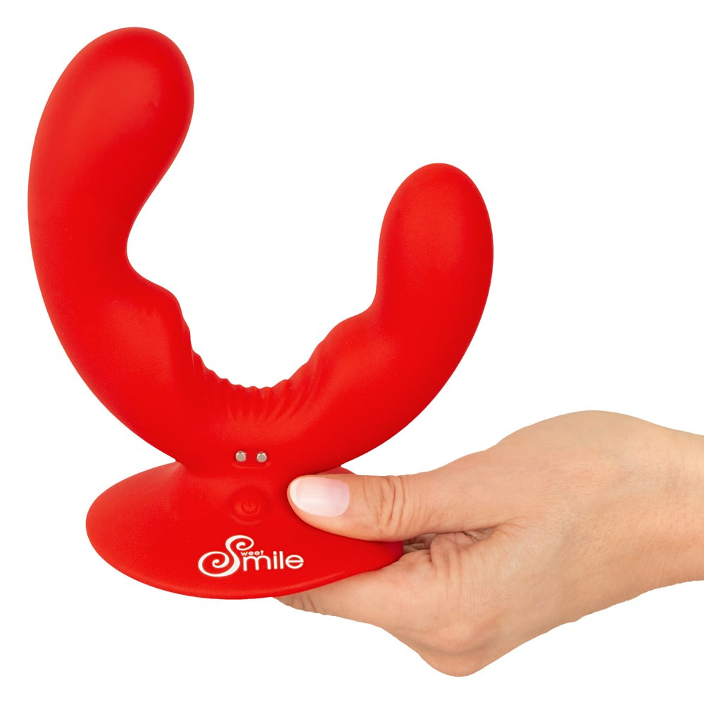 Sweet Smile Dual Vibrator geschwungen mit zwei Vibratoren, rot