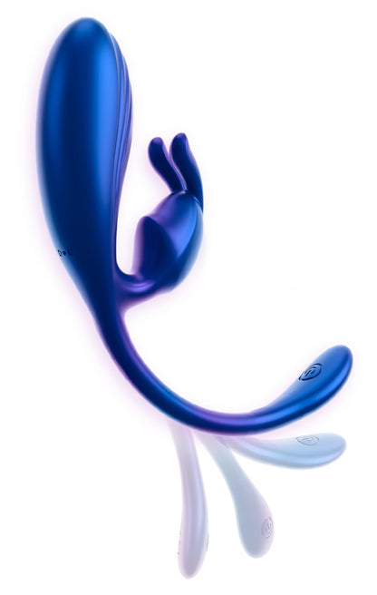 Sweet Smile Metallic Flexible Double Bullet Dual-Vibrator, blau