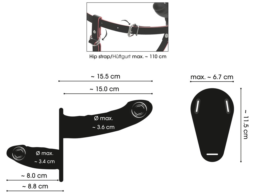 You2Toys RC Vibrating Double Strap-On mit Innen- und Außenvibrator