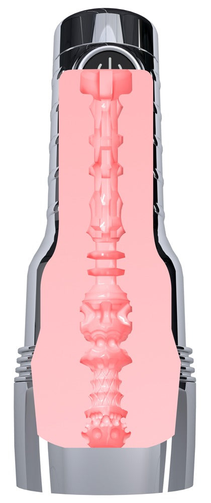 Fleshlight Pink Quiver doppelmotoriger Vibro-Masturbator in Chrom-Optik