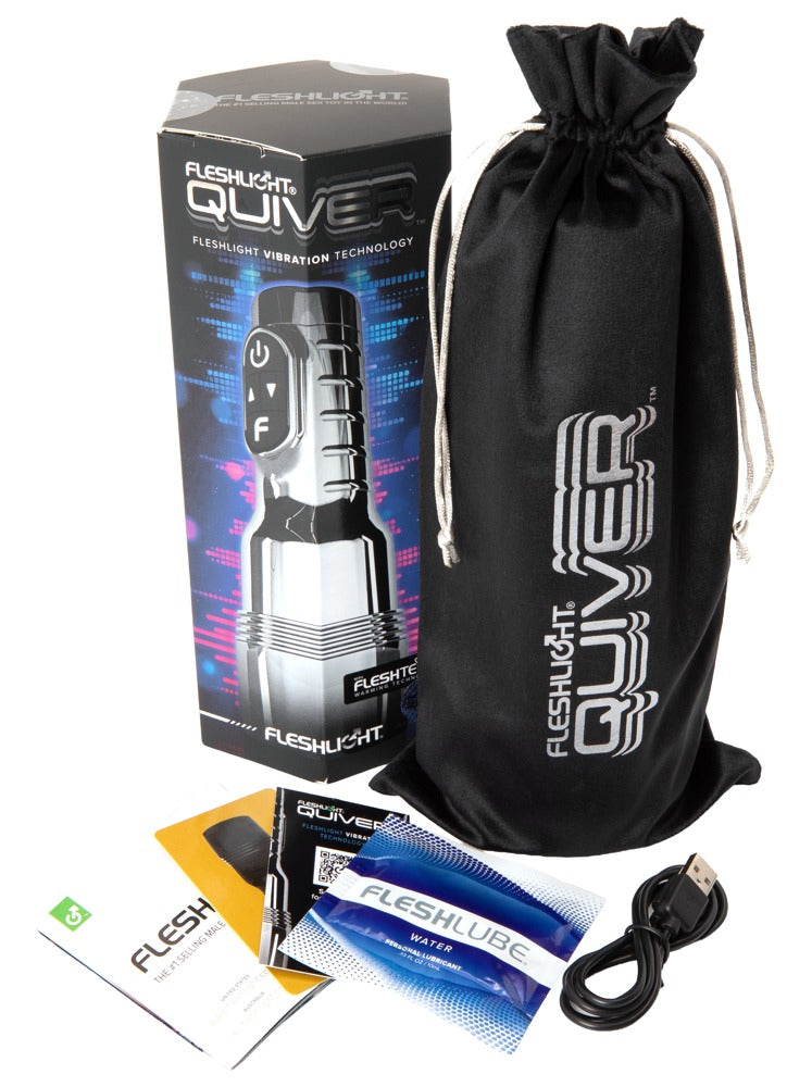 Fleshlight Pink Quiver doppelmotoriger Vibro-Masturbator in Chrom-Optik