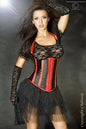 Chilirose Corsage CR3281 Schwarz/rot