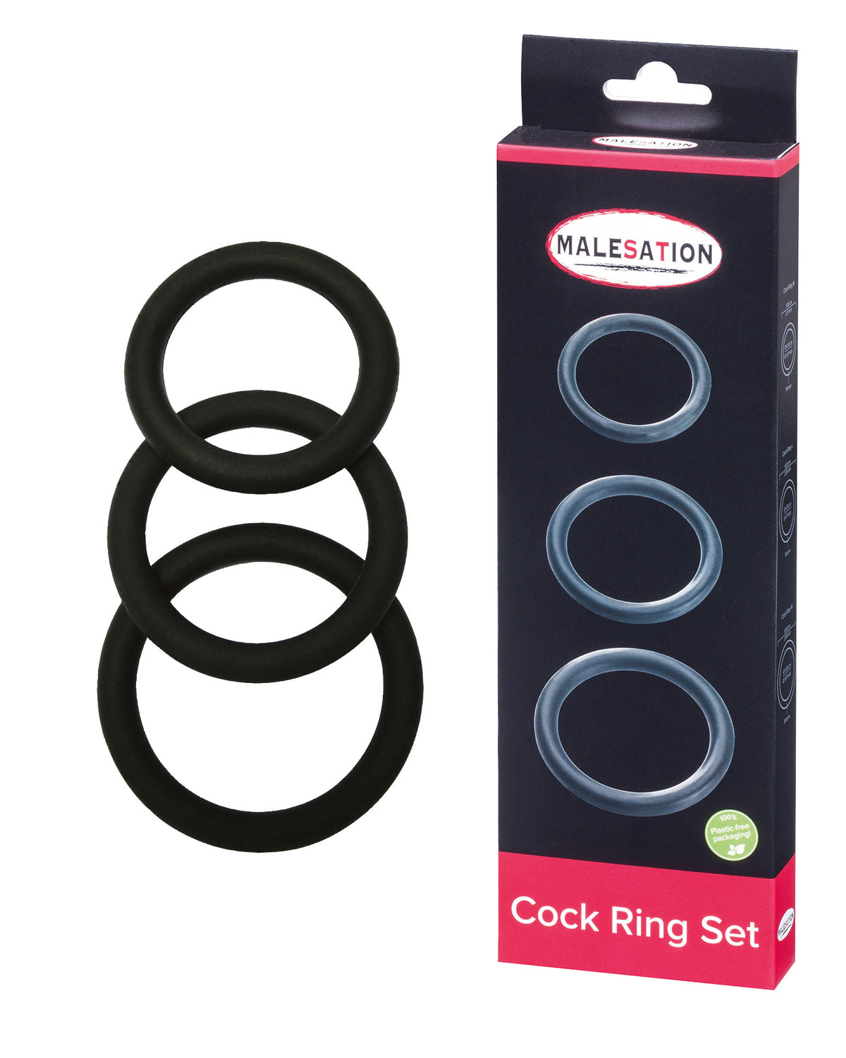 MALESATION Penisring Set (Ø 4,00 cm, 4,50 cm, 5,00 cm)