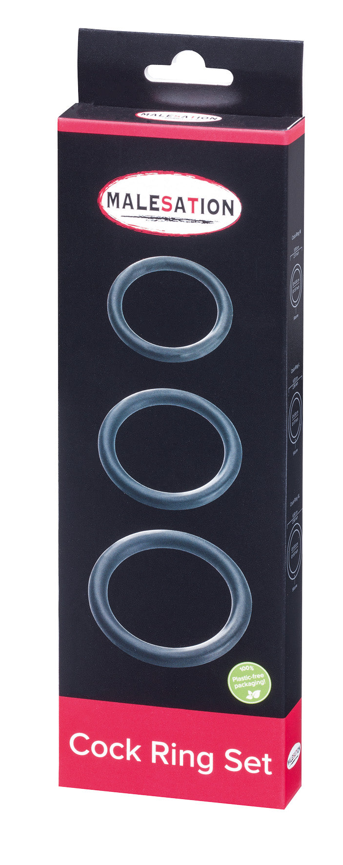 MALESATION Penisring Set (Ø 4,00 cm, 4,50 cm, 5,00 cm)