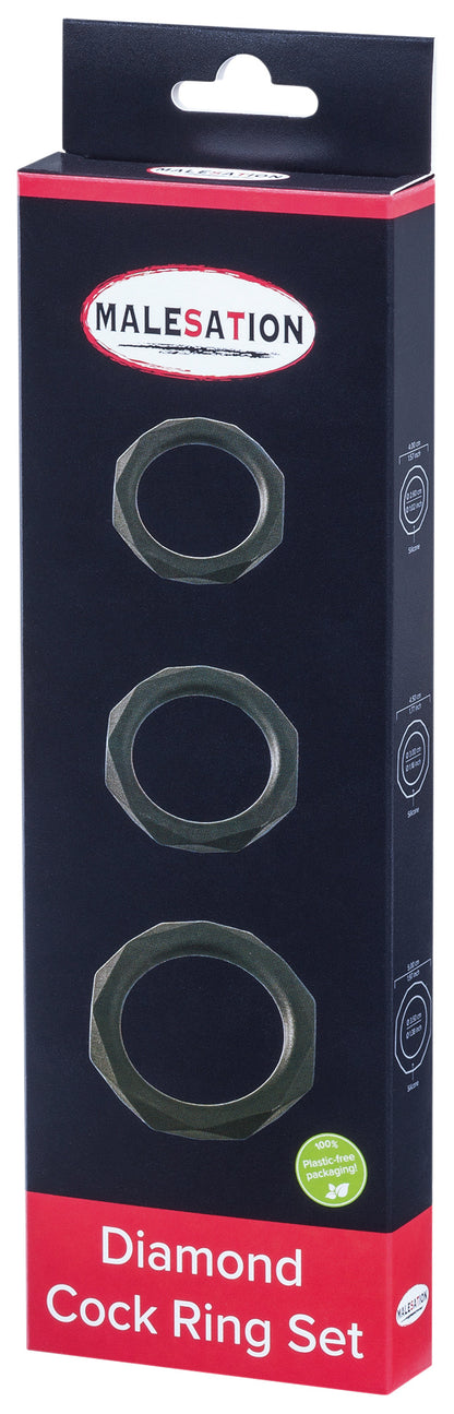 MALESATION Diamond Penisring Set