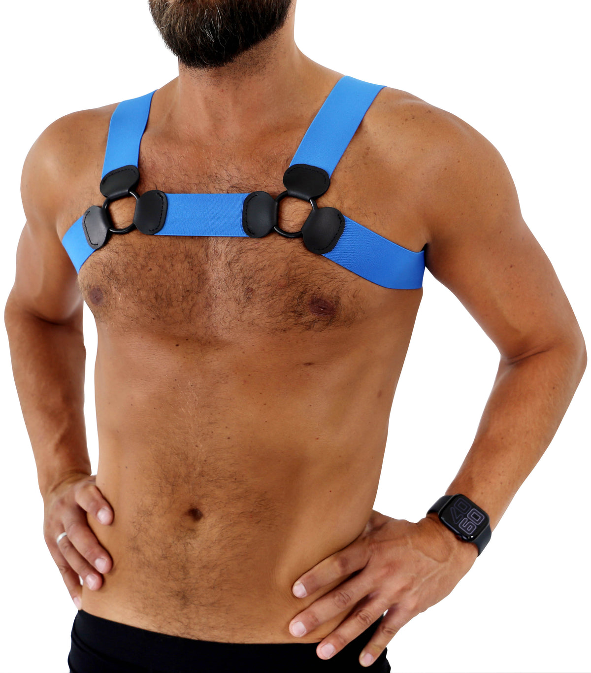 SAXOS PVC Brust Harness schwarz S/M