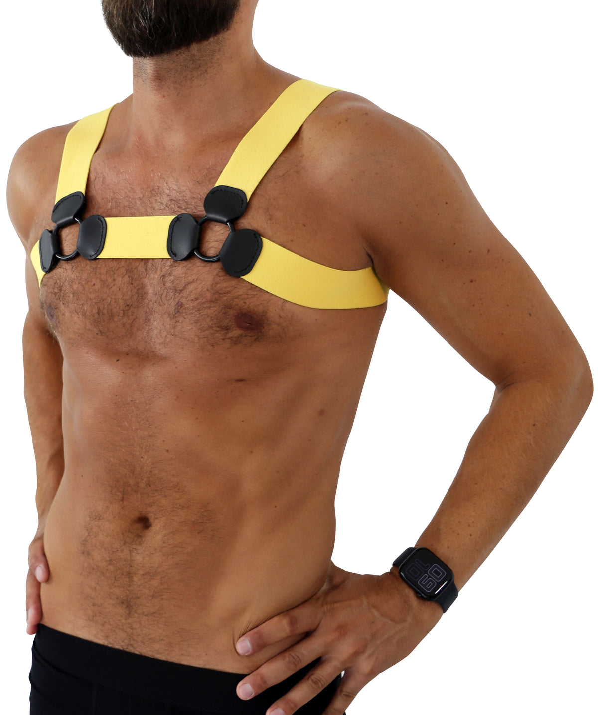 SAXOS PVC Brust Harness schwarz S/M