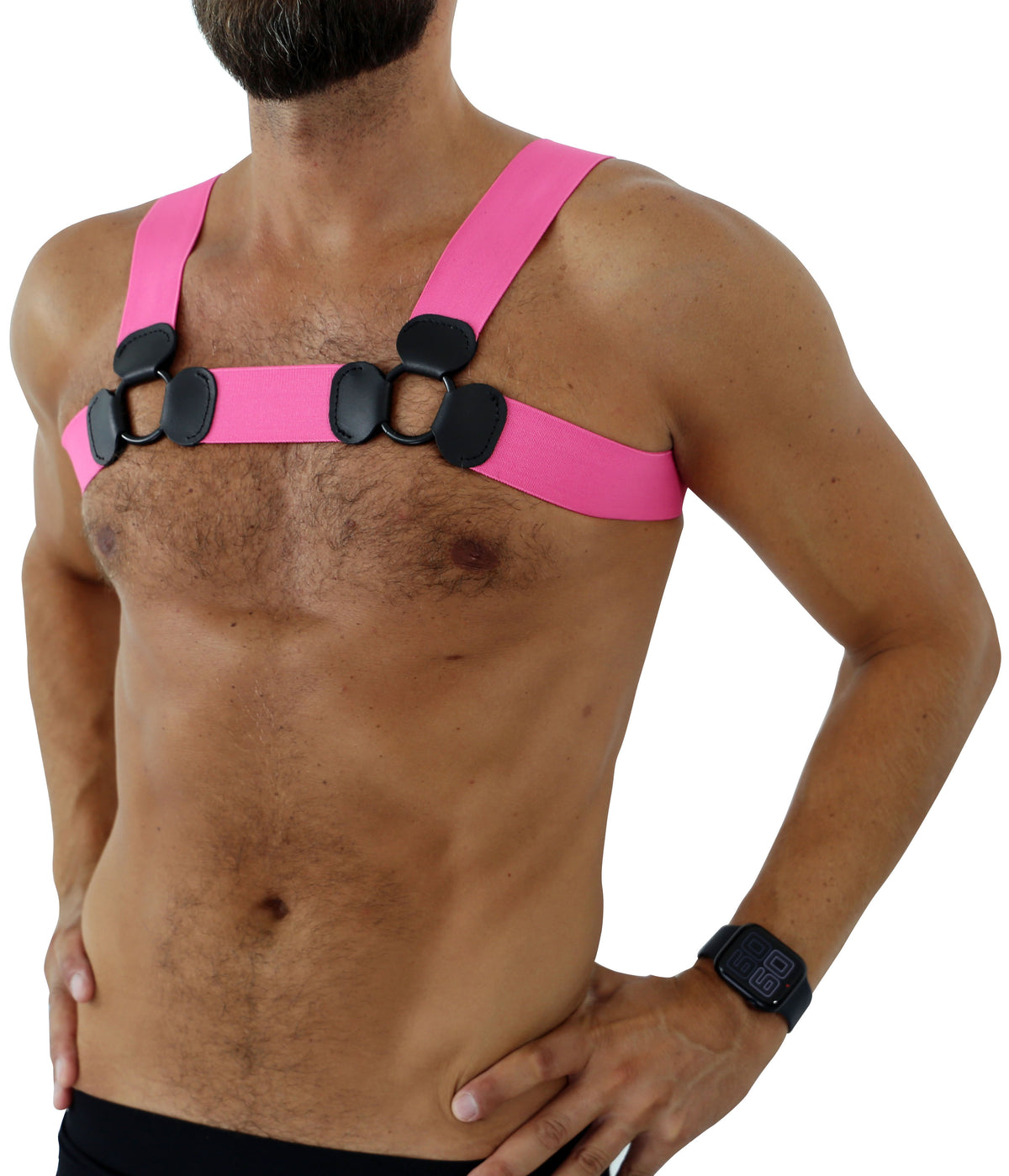 SAXOS PVC Brust Harness schwarz S/M