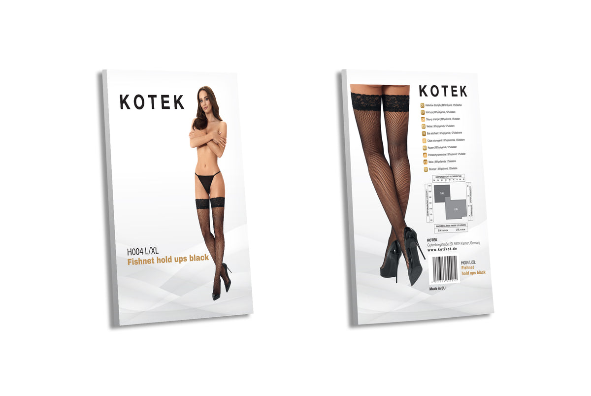 KOTEK Halterlose Strümpfe H004 schwarz S/M