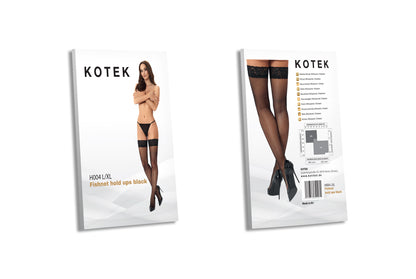 KOTEK Halterlose Strümpfe H004 schwarz S/M