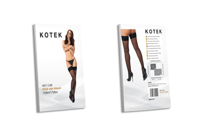 KOTEK Halterlose Strümpfe H011 schwarz S/M