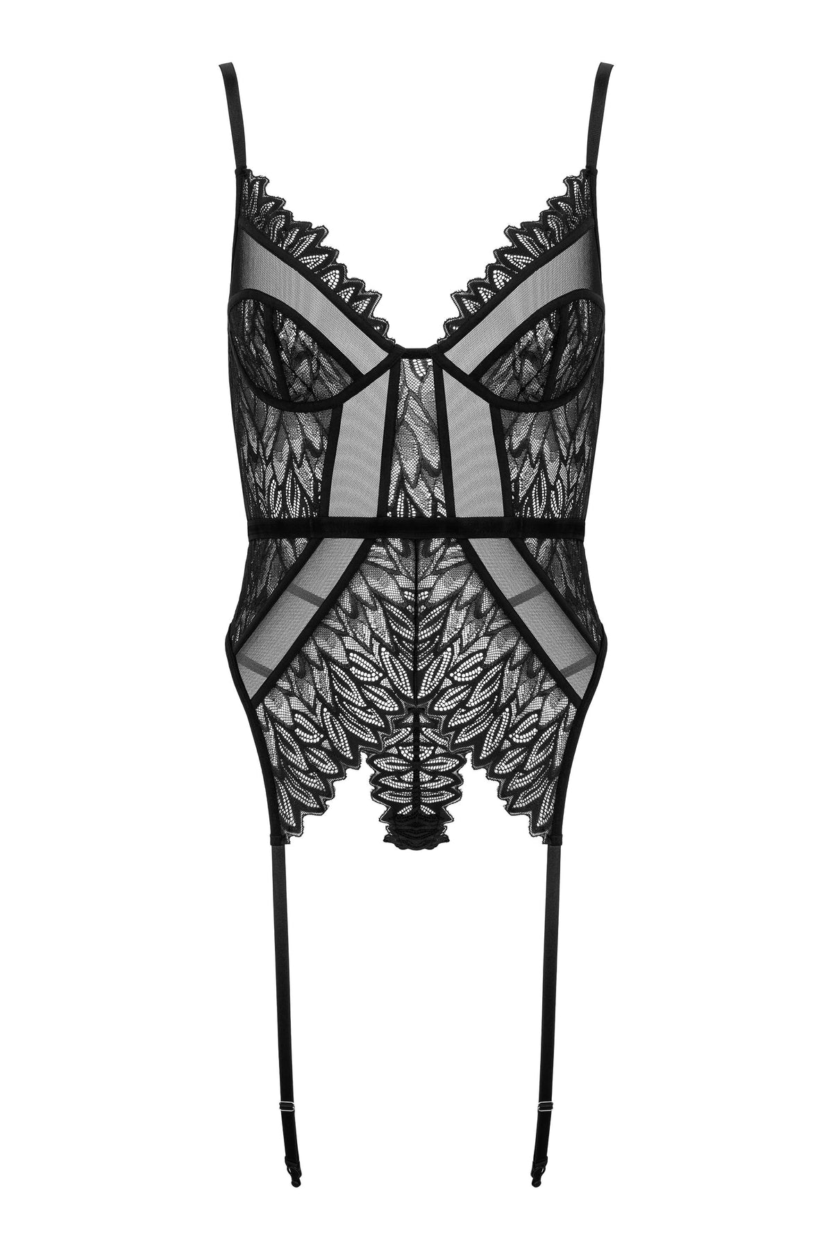 KOTEK 2er-Set CO102 Corset & Thong schwarz S/M