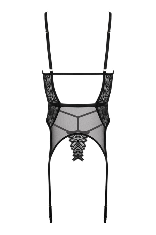 KOTEK 2er-Set CO102 Corset & Thong schwarz S/M