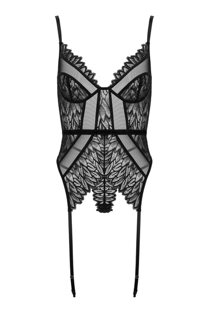 KOTEK 2er-Set CO102 Corset & Thong schwarz S/M
