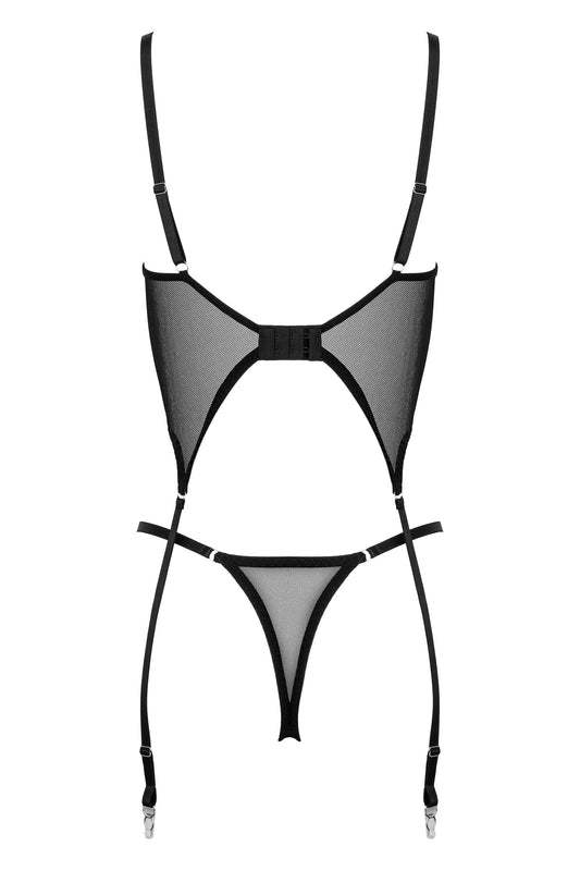 KOTEK 2er-Set CO103 Corset & Thong schwarz S/M