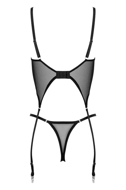 KOTEK 2er-Set CO103 Corset & Thong schwarz S/M