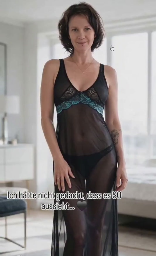 Chilirose Langes Kleid CR4215 schwarz/blau